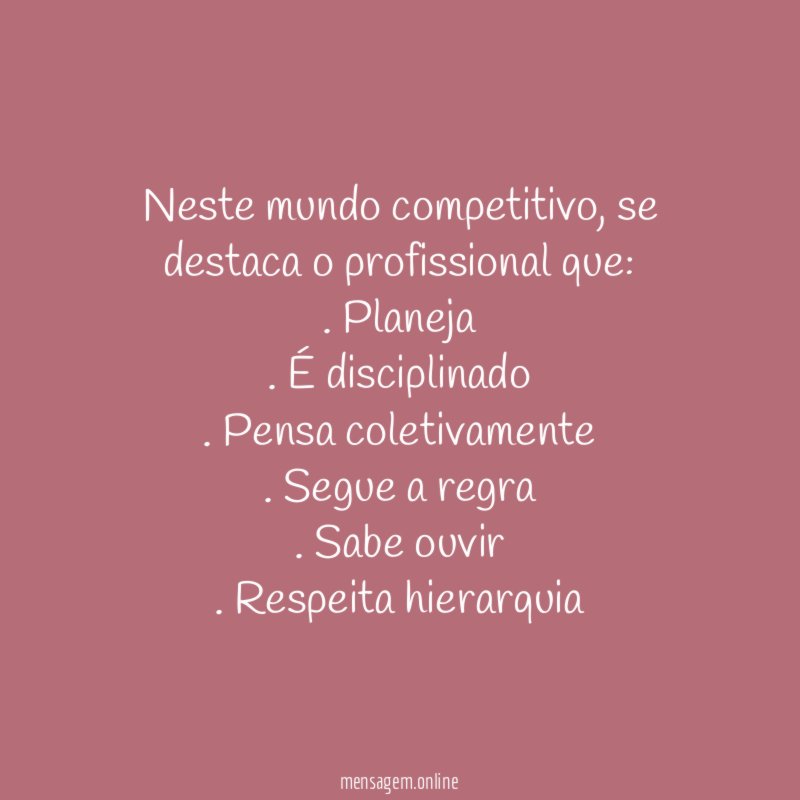 Neste mundo competitivo