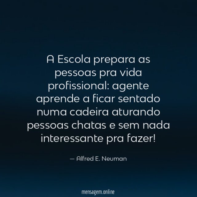 A Escola prepara as pessoas pra vida profissional