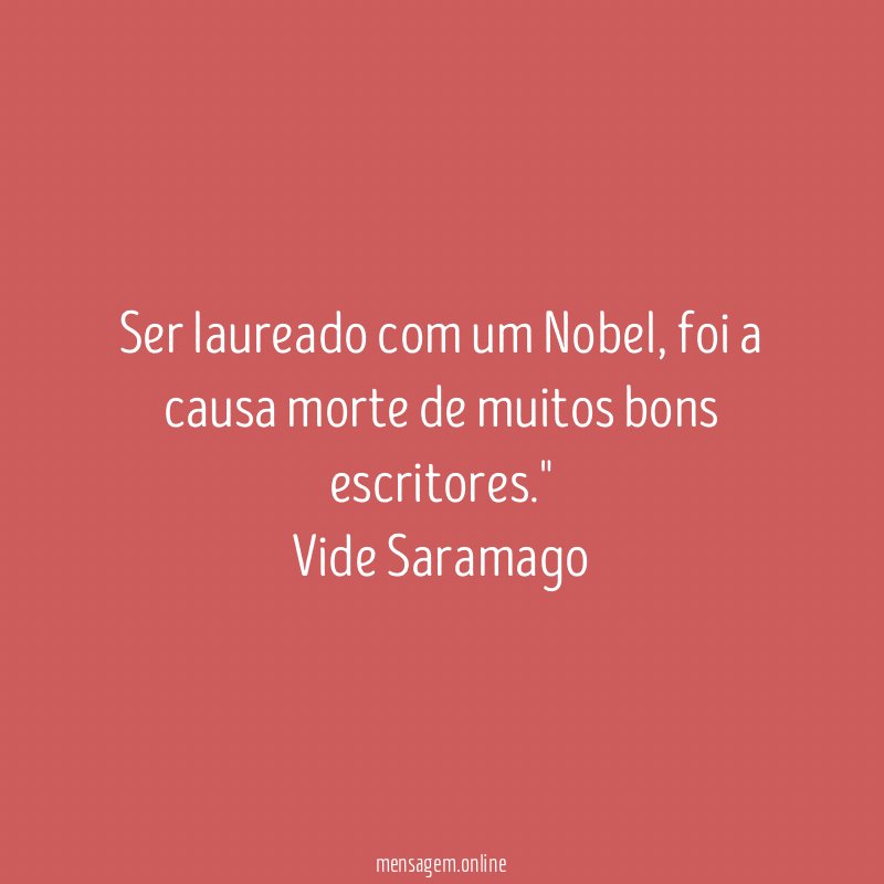 Ser laureado com um Nobel