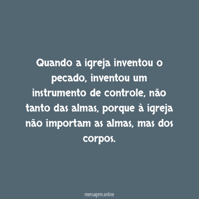 Quando a igreja inventou o pecado