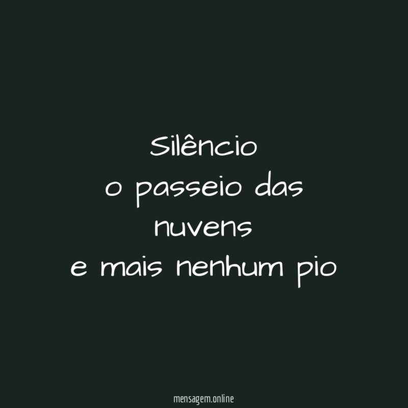 silêncio o passeio das nuvens e mais nenhum pio