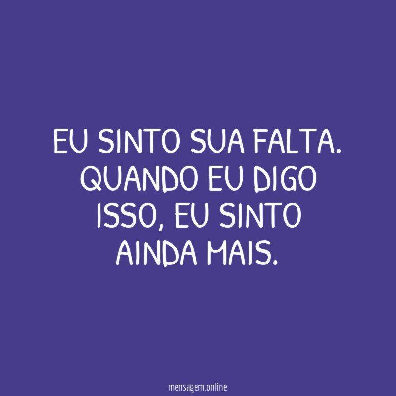 Eu sinto sua falta