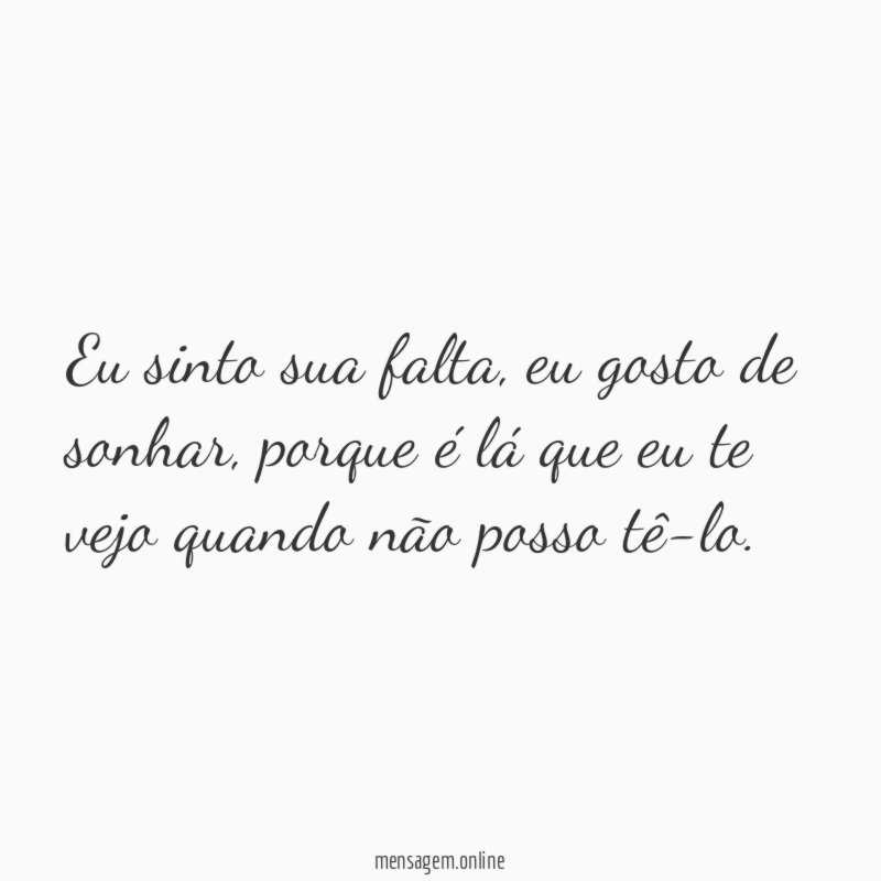 Eu sinto sua falta