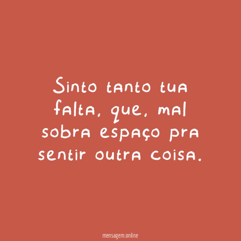 Sinto tanto tua falta