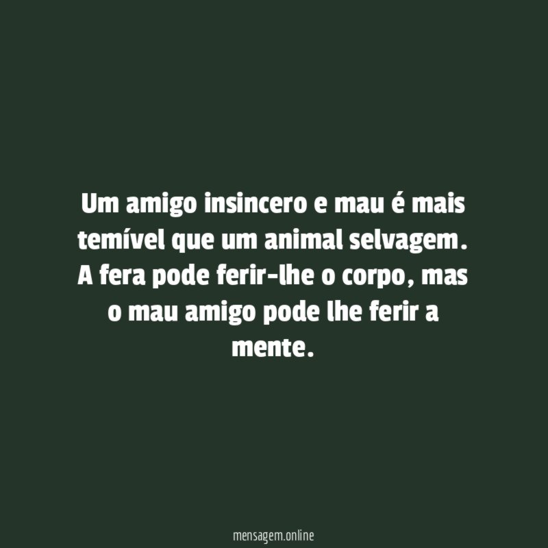 Um amigo insincero e mau é mais temível que um animal selvagem