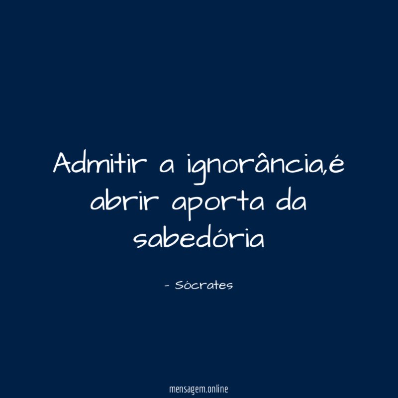 Admitir a ignorância