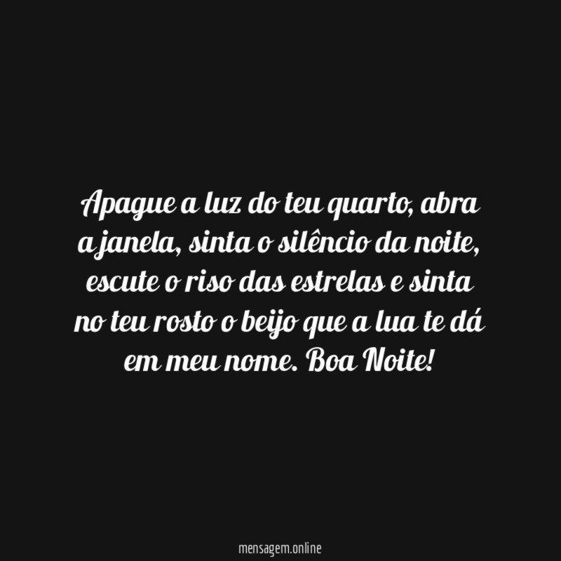 Apague a luz do teu quarto
