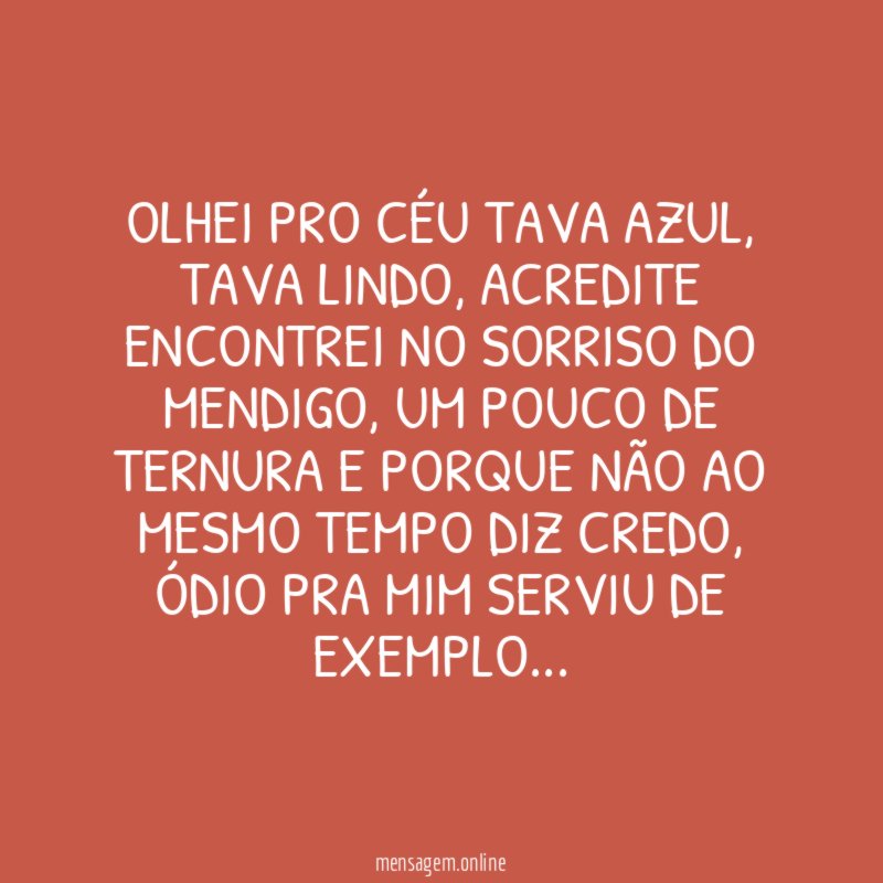 Olhei pro céu tava azul