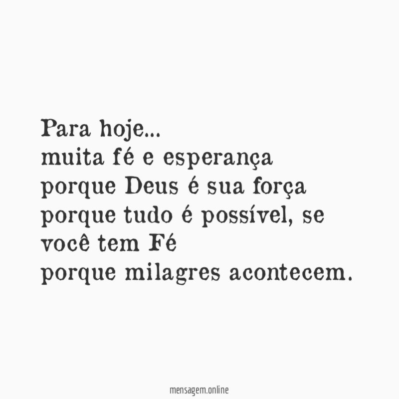 Para hoje