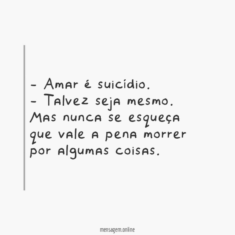 Amar é suicídio