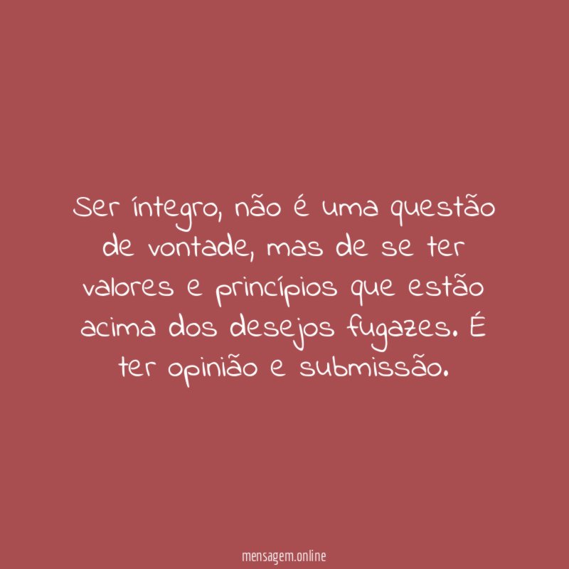 Ser íntegro