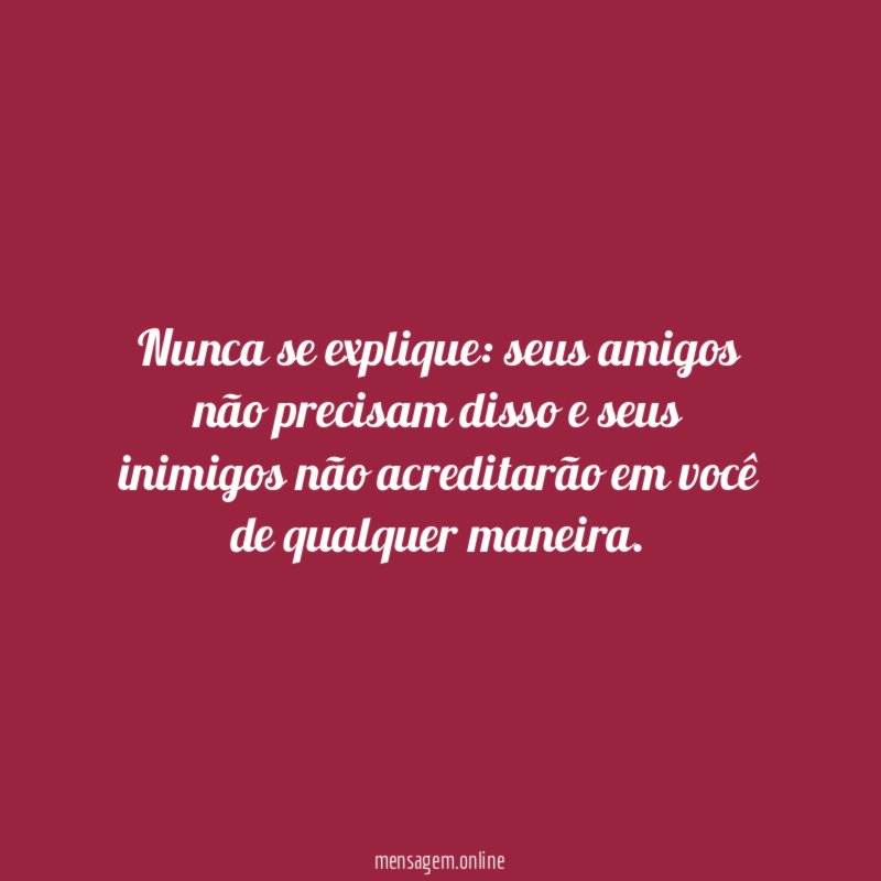 Nunca se explique
