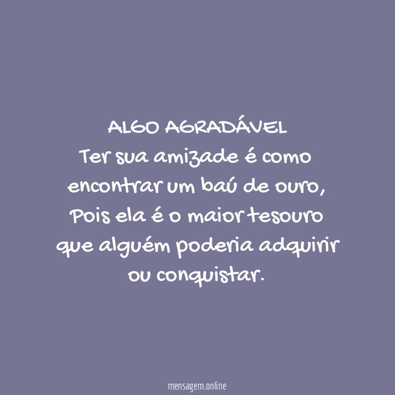 ALGO AGRADÁVEL