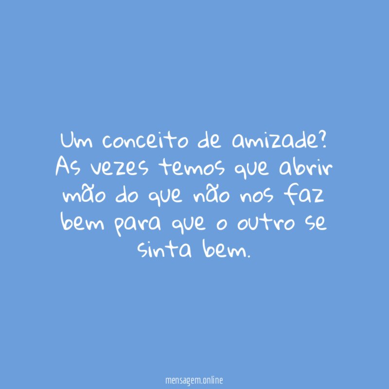 Um conceito de amizade?