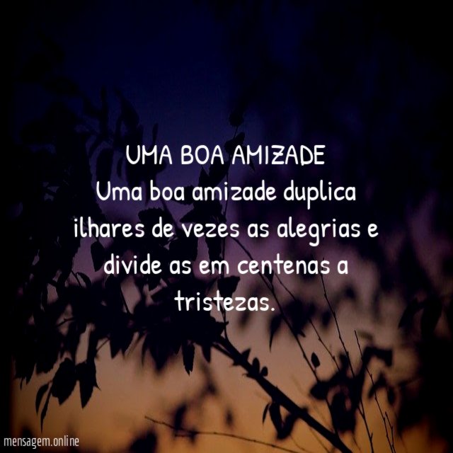 UMA BOA AMIZADE