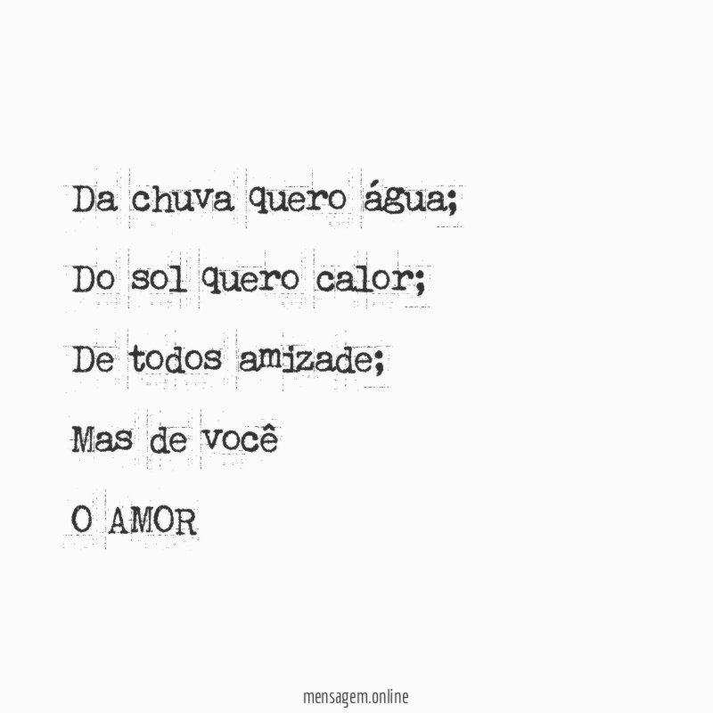 Da chuva quero água