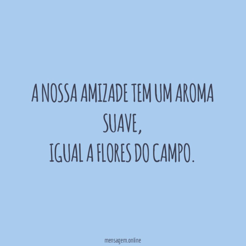 A nossa amizade tem um aroma suave