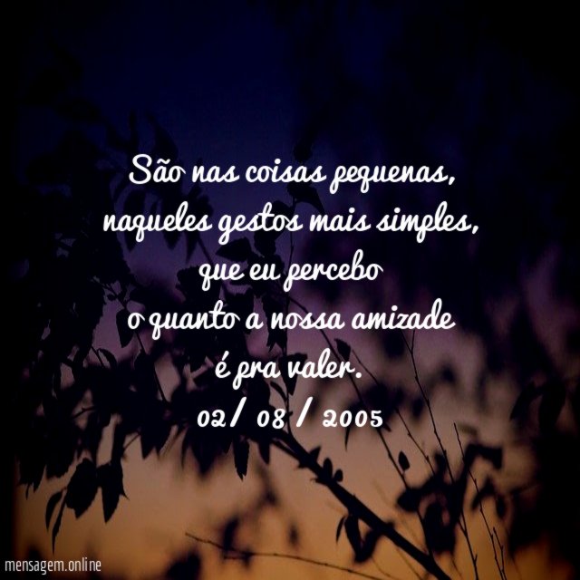 São nas coisas pequenas