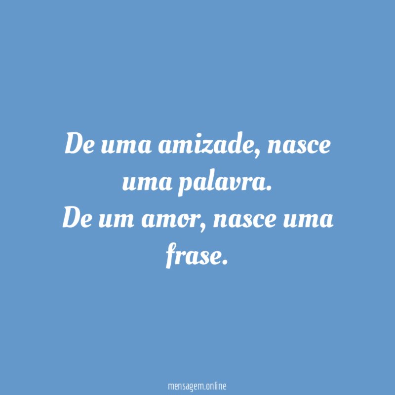 De uma amizade