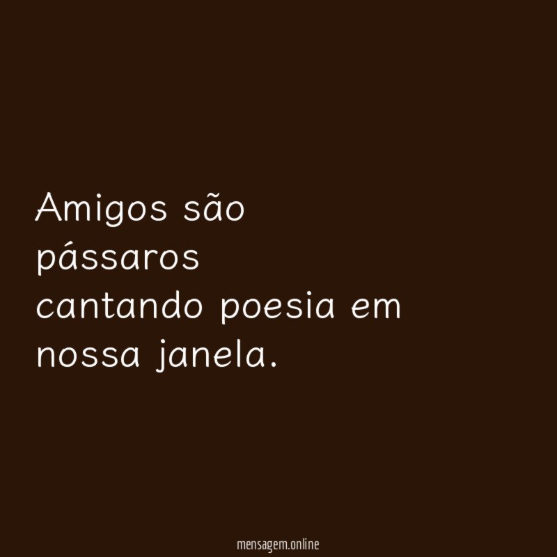 Amigos são pássaros cantando poesia em nossa janela