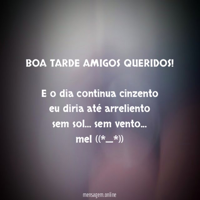 BOA TARDE AMIGOS QUERIDOS!