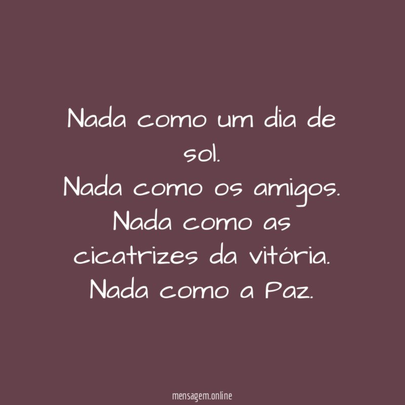 Nada como um dia de sol
