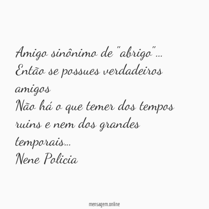 Amigo sinônimo de "abrigo"