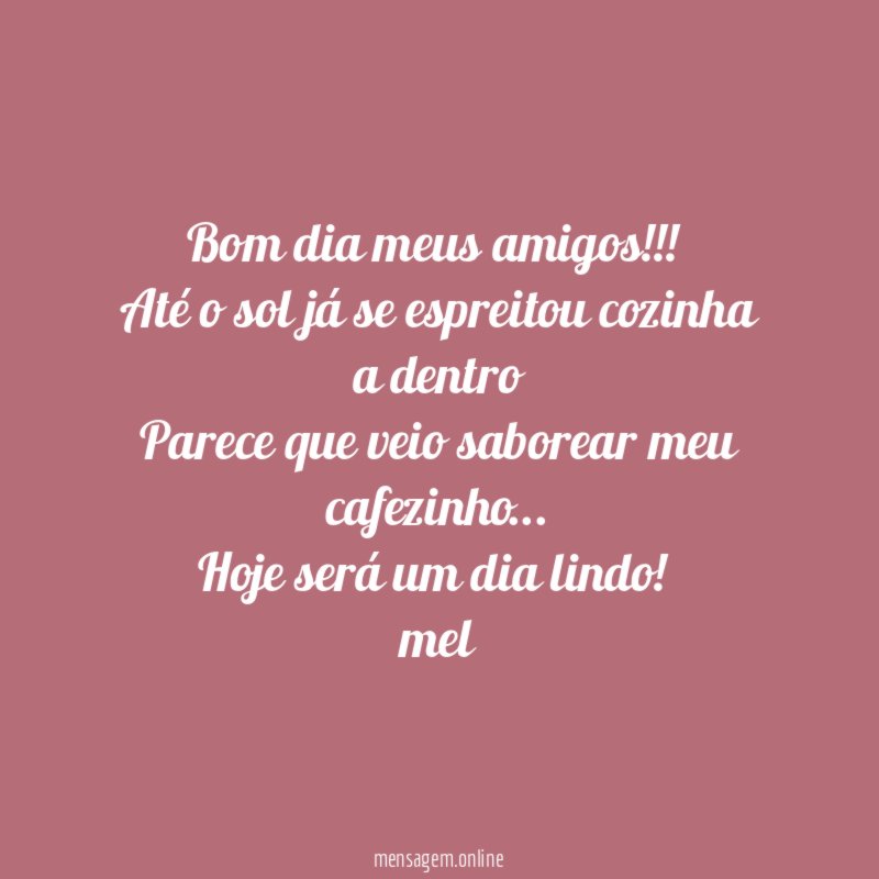 Bom dia meus amigos!!!