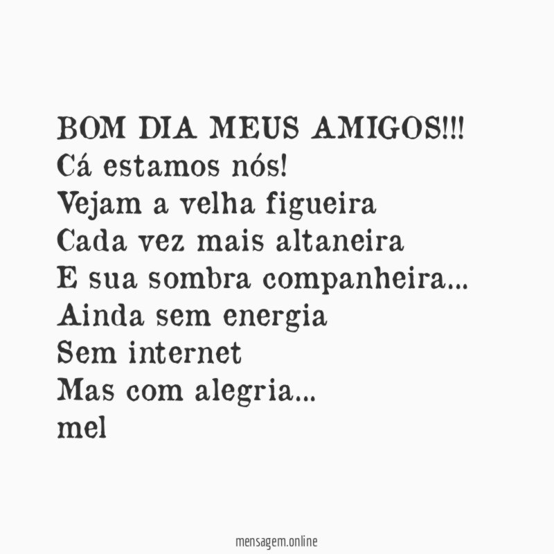 BOM DIA MEUS AMIGOS!!!