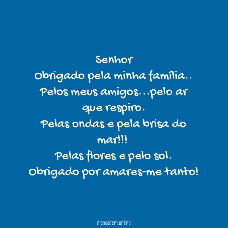 Senhor Obrigado pela minha família