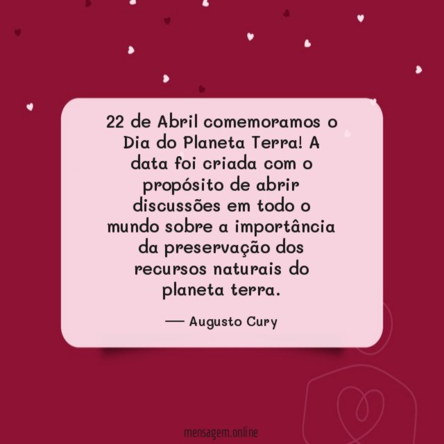 22 de Abril comemoramos o Dia do Planeta Terra