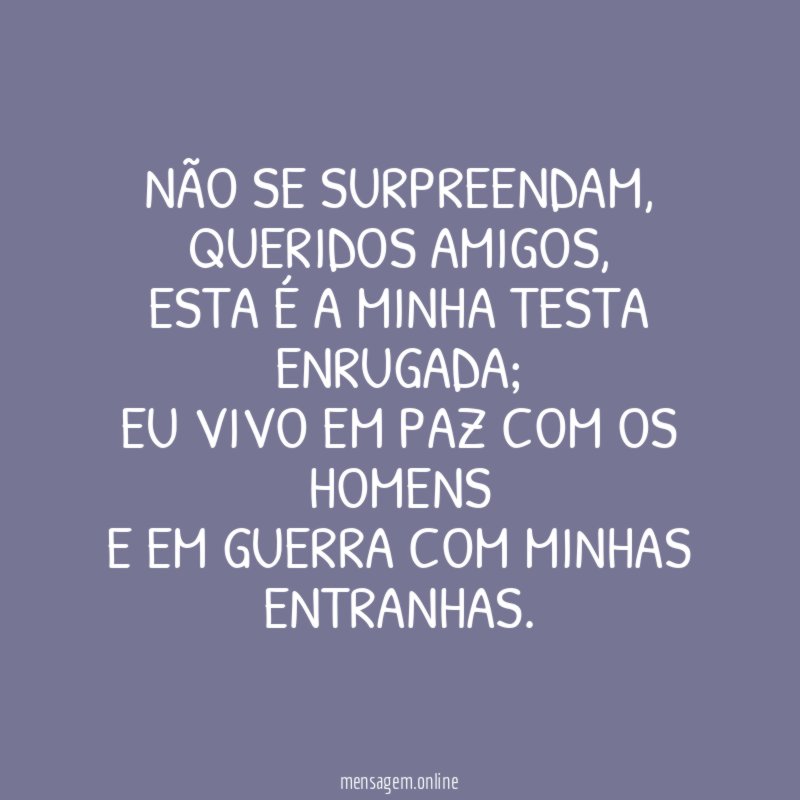 Não se surpreendam