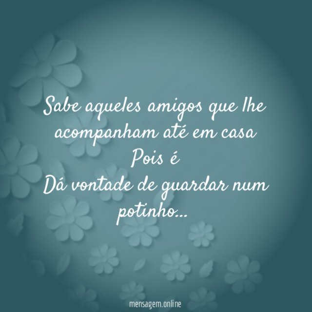Sabe aqueles amigos que lhe acompanham até em