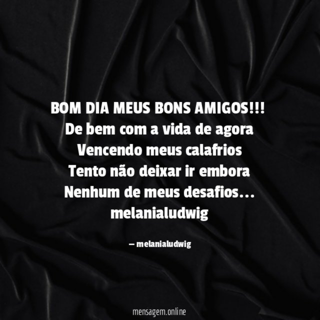BOM DIA MEUS BONS AMIGOS!!!
