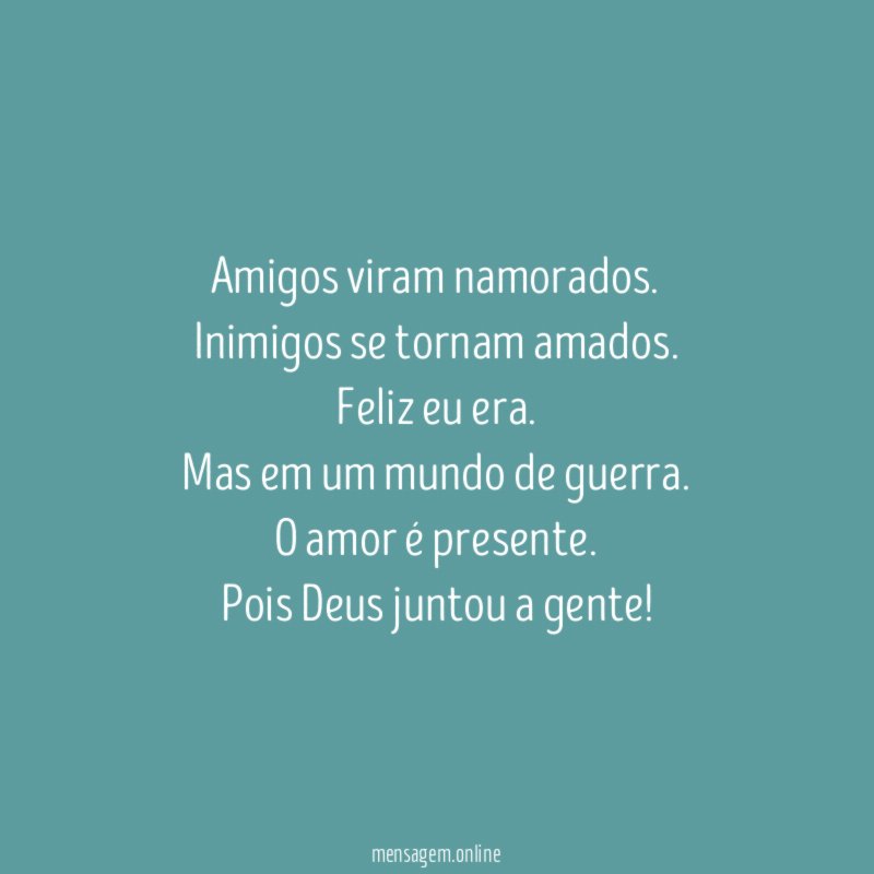 Amigos viram namorados