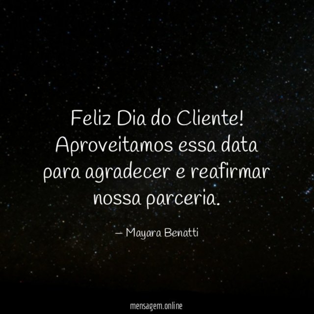 Feliz Dia do Cliente