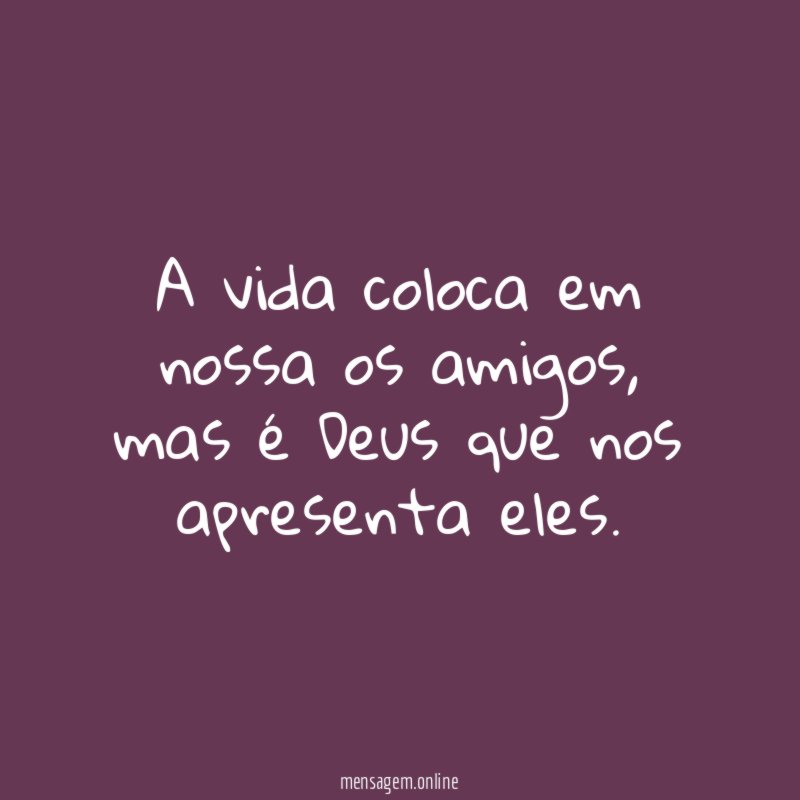A vida coloca em nossa os amigos