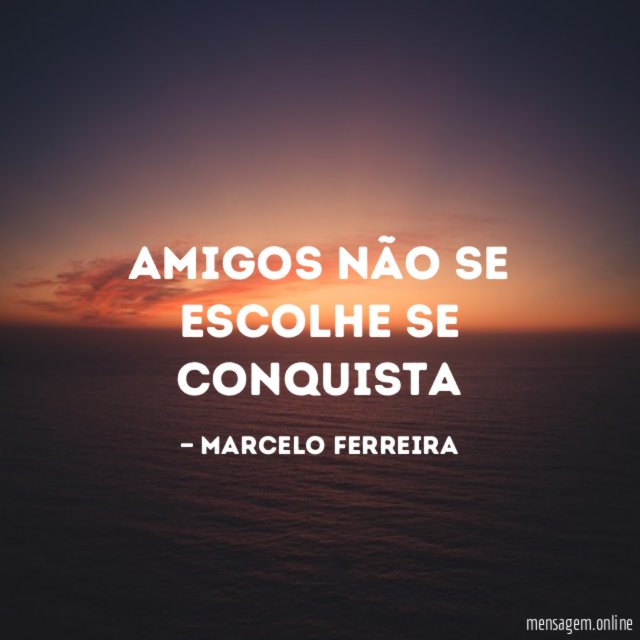 amigos não se escolhe se conquista