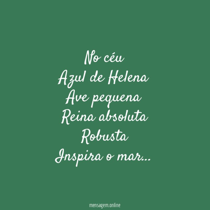 No céu Azul de Helena Ave pequena Reina absoluta Robusta Inspira