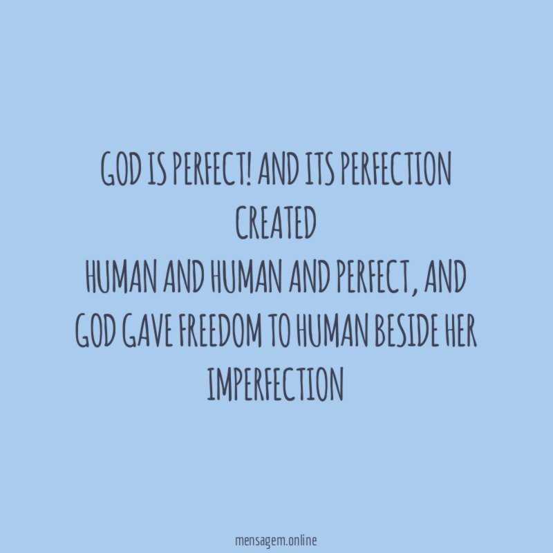 God is perfect