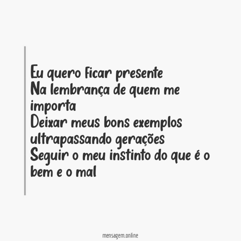 Eu quero ficar presente