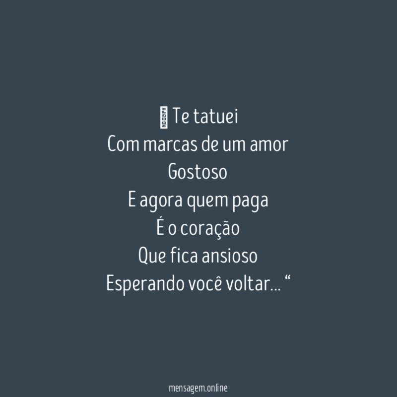 ” Te tatuei Com marcas de um amor Gostoso E agora