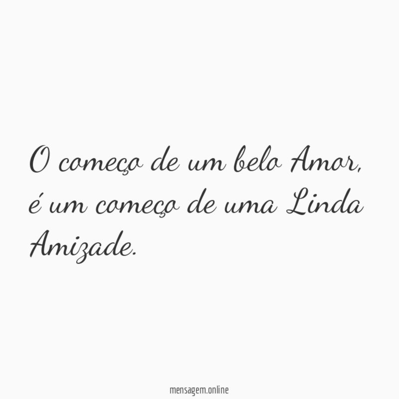 O começo de um belo Amor