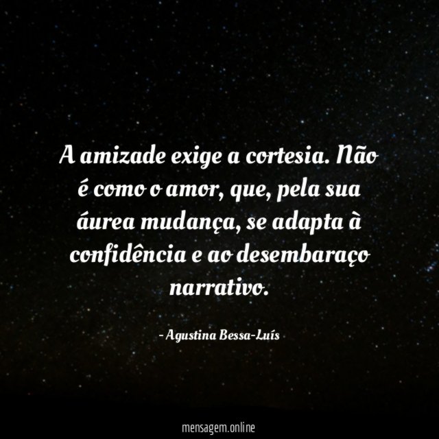 A amizade exige a cortesia