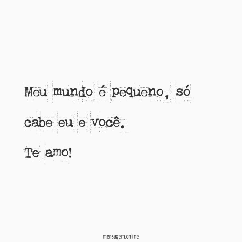 Meu mundo é pequeno