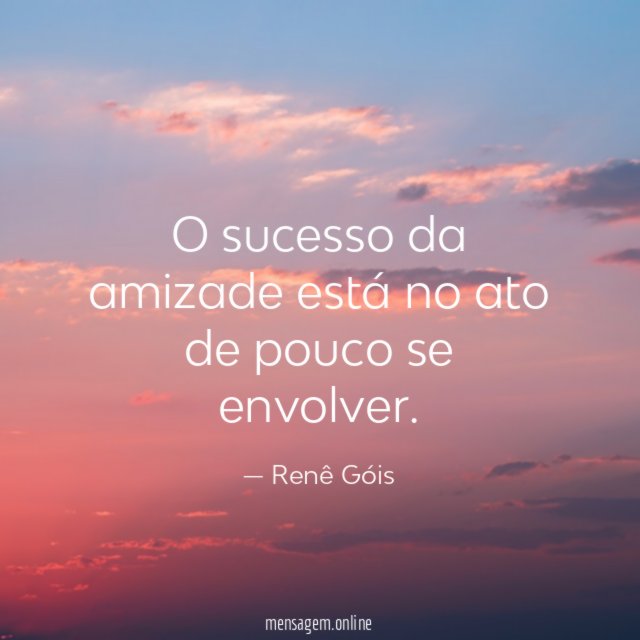 O sucesso da amizade está no ato de pouco se envolver