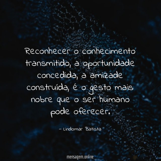 Reconhecer o conhecimento transmitido