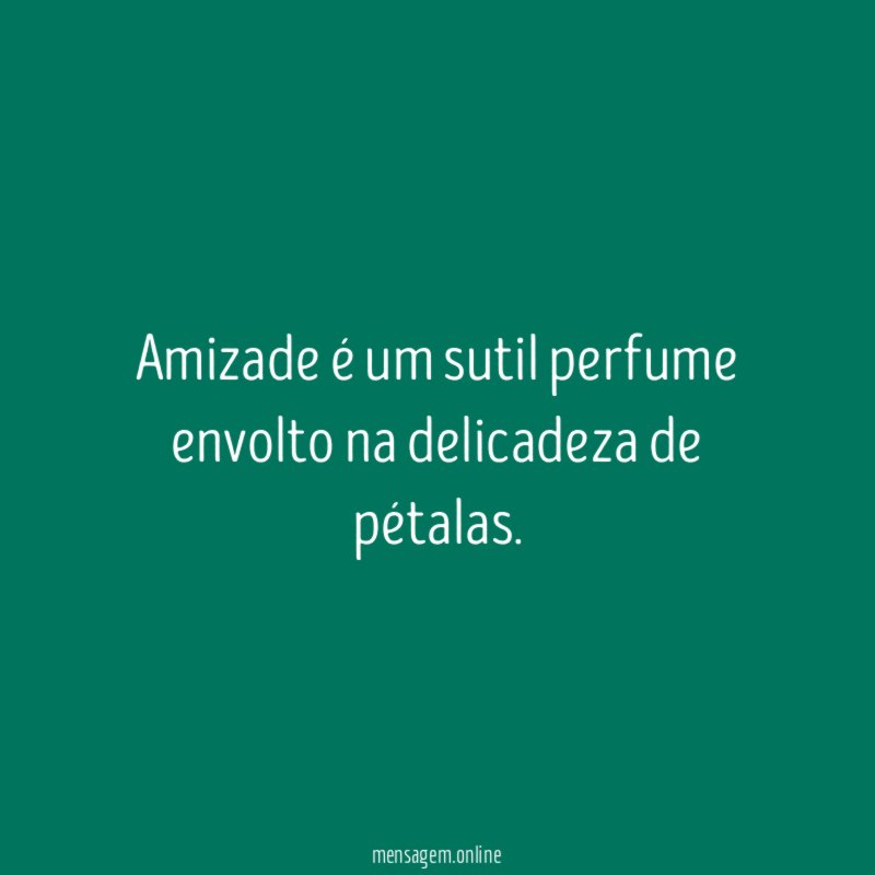 Amizade é um sutil perfume envolto na delicadeza de pétalas