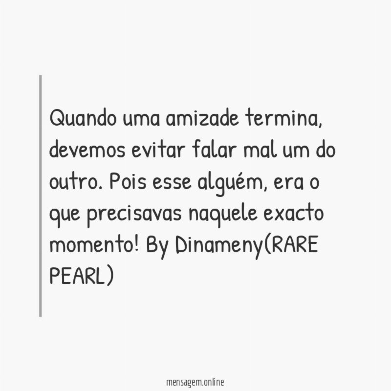 Quando uma amizade termina