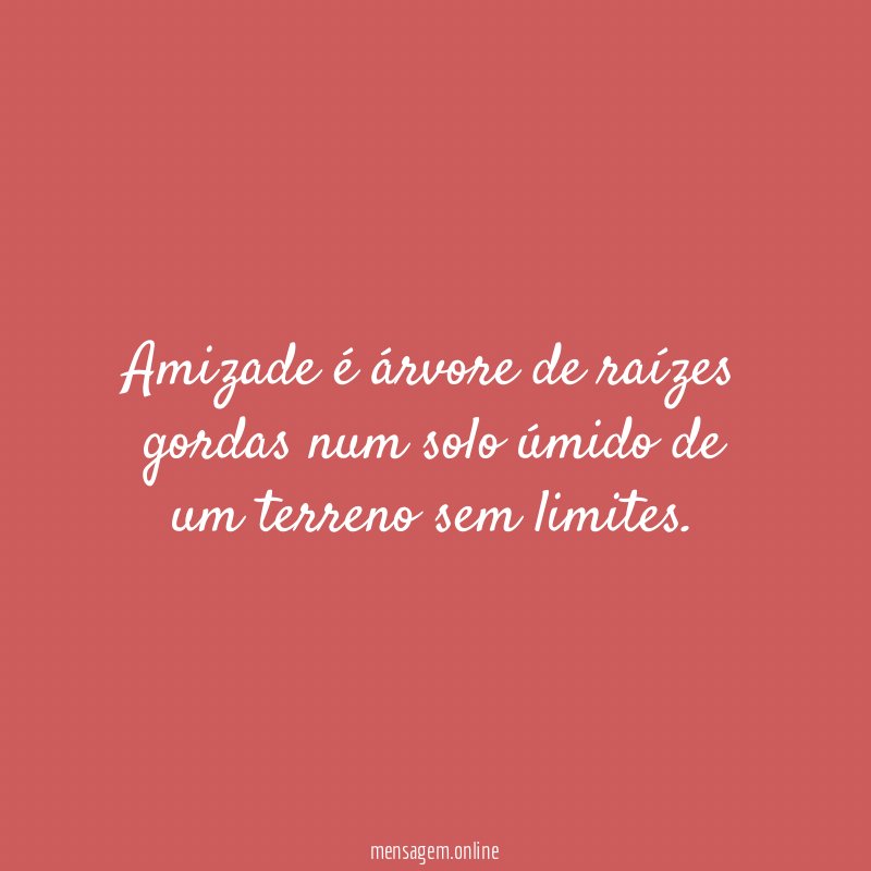 Amizade é árvore de raízes gordas num solo